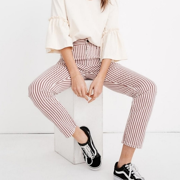 Madewell | Women's The High-Rise Slim Denim Boyjeans in Luca Stripe | Wo… - Picture 2 of 5
